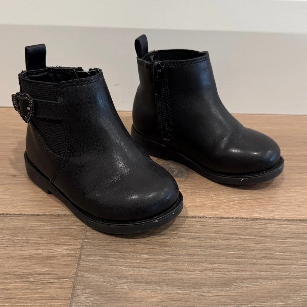 ANNIE Black Edover Bootie Side Zip‎ Fall Winter Ankle Boots Toddler Girl Size 6